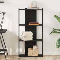 Berkfield Bookcase 3-Tier Black 60X30X120 Cm Engineered Wood - thumbnail 3