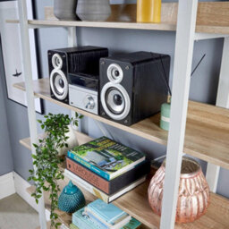 Home Source Urban Ladder 5 Tier Bookcase Shelving Storage Grey And Oak Effect - thumbnail 7