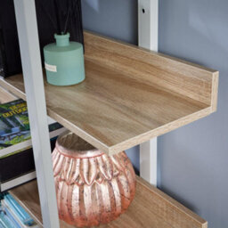 Home Source Urban Ladder 5 Tier Bookcase Shelving Storage Grey And Oak Effect - thumbnail 4
