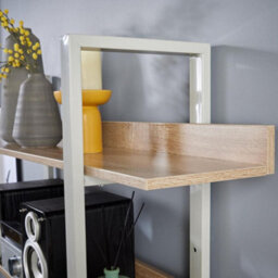 Home Source Urban Ladder 5 Tier Bookcase Shelving Storage Grey And Oak Effect - thumbnail 5