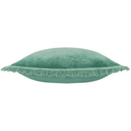 Furn. Gracie 100% Cotton Velvet Fringed Feather Filled Cushion - thumbnail 3