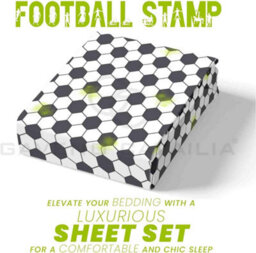 Gc Gaveno Cavailia Printed Kids Football Stamp Single Grey Fitted Sheet Soft & Cosy Premium Bed Sheets For Children - thumbnail 5