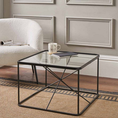 Pacific Lifestyle Roxy Glass And Black Metal Coffee Table - image 1
