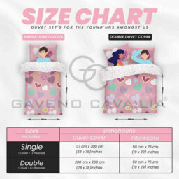 Gc Gaveno Cavailia Kids Printed Hearts Pink Single Duvet Cover With Matching Pillowcase Bedding Set - thumbnail 5