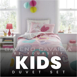 Gc Gaveno Cavailia Kids Printed Hearts Pink Single Duvet Cover With Matching Pillowcase Bedding Set - thumbnail 6