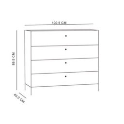 FWSTYLE Moondust Snowy Oak 4 Drawer Chest Of Drawers - thumbnail 4