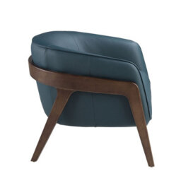 Angel Cerda Petrol Blue Leather Armchair With Armrests - thumbnail 8