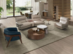 Angel Cerda Petrol Blue Leather Armchair With Armrests - thumbnail 4