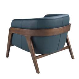 Angel Cerda Petrol Blue Leather Armchair With Armrests - thumbnail 7