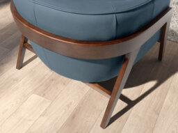 Angel Cerda Petrol Blue Leather Armchair With Armrests - thumbnail 5