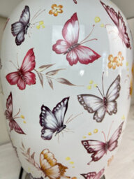 Downton Interiors Pink Butterfly Ceramic Table Lamp With Pleated Shade - thumbnail 5