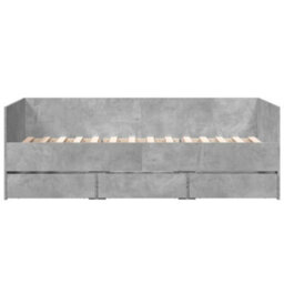 Berkfield Daybed With Drawers Without Mattress Concrete Grey 90X190 Cm Single - thumbnail 4