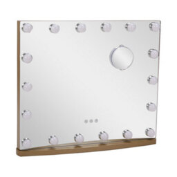 Living And Home Gold Hollywood Rectangle Metal Makeup Mirror With 18 Led Bulbs Touch Control Dimmable 58Cm (W) X 48.5Cm (H) - thumbnail 4