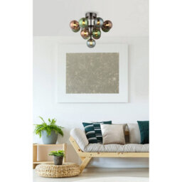 Luminosa Lighting Luminosa Grappy Globe Ceiling Light Gunmetal Balls Colorful Glass Shade 13X G9 - thumbnail 3