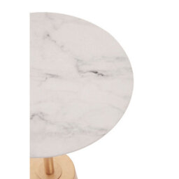 Orsina Avola White Marble Effect Top Gold Base Side Table - thumbnail 5