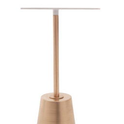 Orsina Avola White Marble Effect Top Gold Base Side Table - thumbnail 3