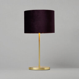 Litecraft Oval Brass Stick Table Lamp With Maroon Velvet Shade - thumbnail 3
