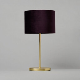 Litecraft Oval Brass Stick Table Lamp With Maroon Velvet Shade - thumbnail 4