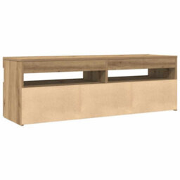 Walplus Tv Cabinet With Led Lights Artisan Oak 120X35X40 Cm Engineered Wood - thumbnail 9