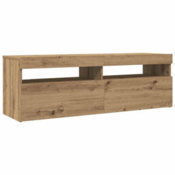 Walplus Tv Cabinet With Led Lights Artisan Oak 120X35X40 Cm Engineered Wood - thumbnail 6