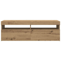 Walplus Tv Cabinet With Led Lights Artisan Oak 120X35X40 Cm Engineered Wood - thumbnail 7