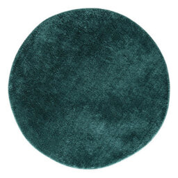 Comfy Washable Low Pile Living Room Area Rug - Anti-Slip Felt Backing Emerald 100Cm Diameter - thumbnail 2