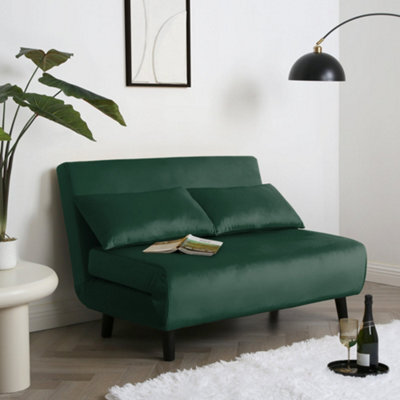 Aurora Double Sofa Bed  Green Velvet - image 1