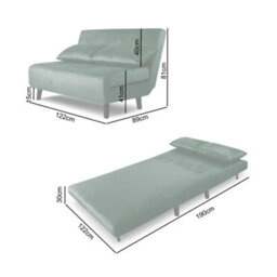 Aurora Double Sofa Bed  Green Velvet - thumbnail 6