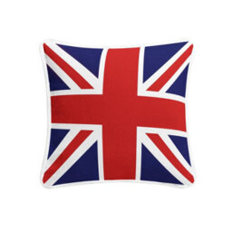 ARLinens Union Jack Cushion Covers Cotton Uk British Flag Square Cushion Case Pipeedge Zip Entry 18X18 - thumbnail 1