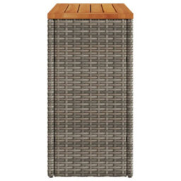 Walplus Garden Side Table With Wooden Top Grey 58X27.5X55 Cm Poly Rattan - thumbnail 6