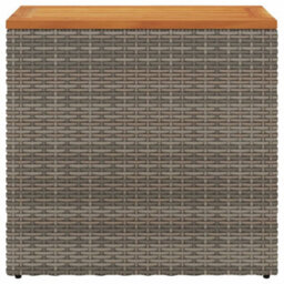 Walplus Garden Side Table With Wooden Top Grey 58X27.5X55 Cm Poly Rattan - thumbnail 5