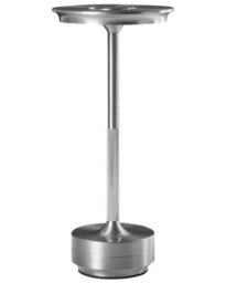 Wyld And Coco Glamora Wireless Table Lamp Silver Metal Usb-C Rechargeable Dimmable Ambient Light - thumbnail 1