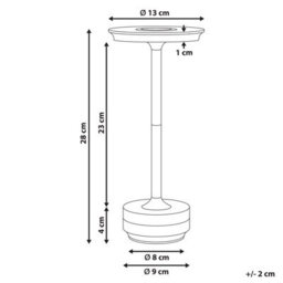 Wyld And Coco Glamora Wireless Table Lamp Silver Metal Usb-C Rechargeable Dimmable Ambient Light - thumbnail 3
