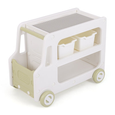 Costway Kids Storage Organizer Car Shaped Toy Cabinet Hdpe Storage Shelves - image 1