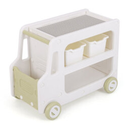 Costway Kids Storage Organizer Car Shaped Toy Cabinet Hdpe Storage Shelves - thumbnail 1