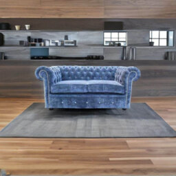 Chesterfield Crystal 2 Seater Sofa Velluto Blue Velvet In Classic Style - thumbnail 3