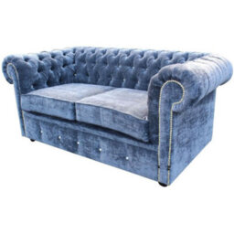 Chesterfield Crystal 2 Seater Sofa Velluto Blue Velvet In Classic Style - thumbnail 6