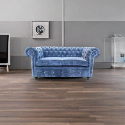 Chesterfield Crystal 2 Seater Sofa Velluto Blue Velvet In Classic Style - thumbnail 5