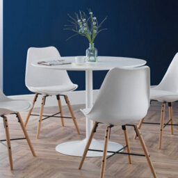 Oakham Premium Belgravia 100Cm Round White Pedestal Dining Table - thumbnail 2