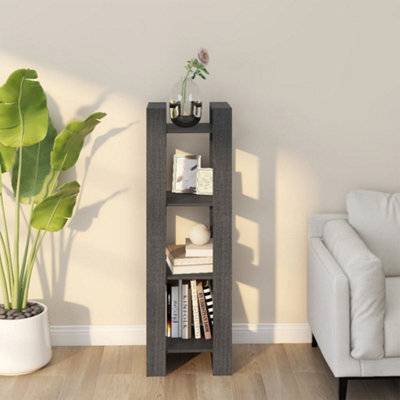 Berkfield Book Cabinet/room Divider Grey 41X35X125 Cm Solid Wood Pine - image 1