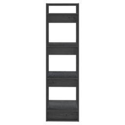 Berkfield Book Cabinet/room Divider Grey 41X35X125 Cm Solid Wood Pine - thumbnail 4