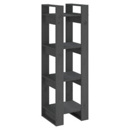 Berkfield Book Cabinet/room Divider Grey 41X35X125 Cm Solid Wood Pine - thumbnail 2
