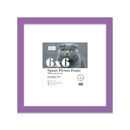 "6X6"" Purple Picture Frame - 6X6"" Square Frame With 4X4"" Mount For 6X6""/4X4"" Pictures Moderrn Style Thin Edge, 1 Pack" - thumbnail 1