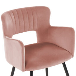 Beliani Set Of 2 Dining Chairs Sanilac Velvet Pastel Pink - thumbnail 7