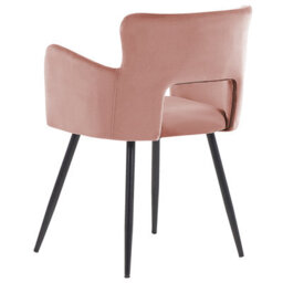 Beliani Set Of 2 Dining Chairs Sanilac Velvet Pastel Pink - thumbnail 6