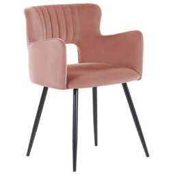 Beliani Set Of 2 Dining Chairs Sanilac Velvet Pastel Pink - thumbnail 5