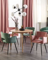 Beliani Set Of 2 Dining Chairs Sanilac Velvet Pastel Pink - thumbnail 2
