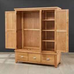 The Furniture Market Cheshire Oak Triple 3 Door Mirrored Wardrobe With 3 Drawers - thumbnail 6