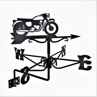 Oakley Mini Vintage Motorcycle Weathervane - Steel - L38 X W38 X H43 Cm - Black - image 1