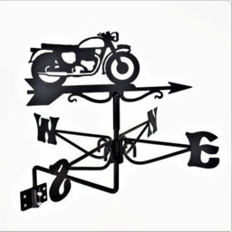 Oakley Mini Vintage Motorcycle Weathervane - Steel - L38 X W38 X H43 Cm - Black - thumbnail 1
